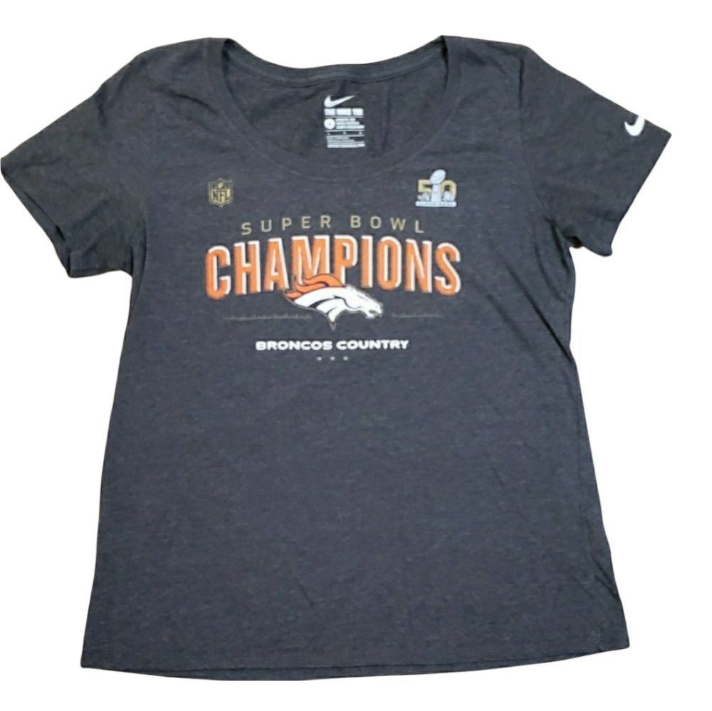 Nike Super Bowl 50 Champions Shirt Women's Size Large Denver Broncos